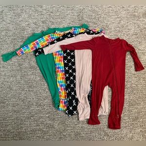 Bundle of 6 baby infant onesies pajamas play - multicolored